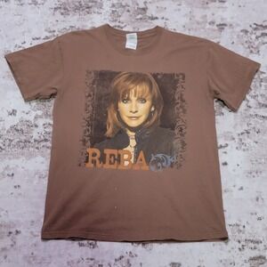 Reba McEntire Tour T Shirt Medium Brown Double Sided Concert Tee Country 2000s M